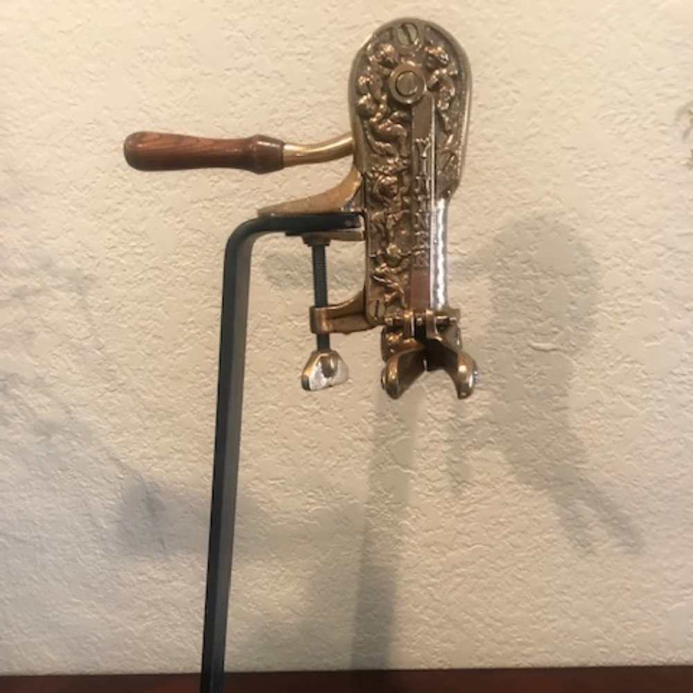 Solid Brass "Vintner" wine opener with stand